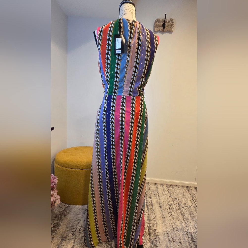 Marco Bologna Multicolor Striped Sleeveless Maxi Dress, Size S/M - Picture 6 of 16